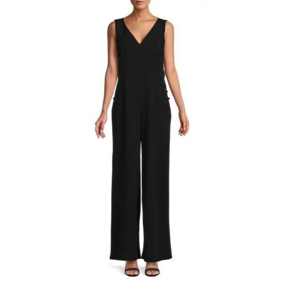 Calvin Klein Pants - NEW! Calvin Klein Women's 10 Belted V Neck Wide Leg Jumpsuit NWT $139